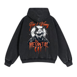 Lovely Kitten Graphic Double Slider Zip Hoodie-INNBLAC Fashion Apparel