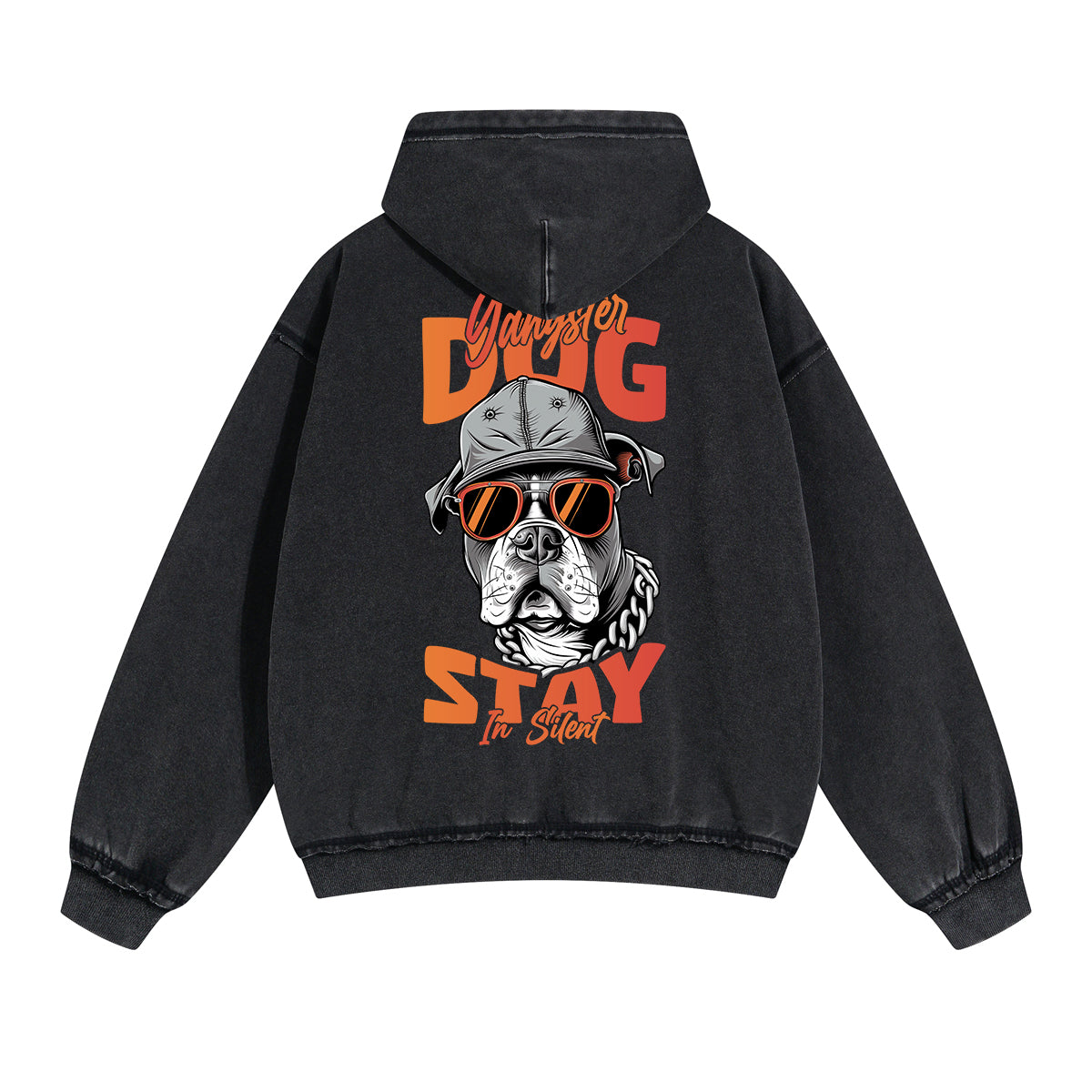 Cute Dog Graphic Double Slider Zip Hoodie-INNBLAC Fashion Apparel