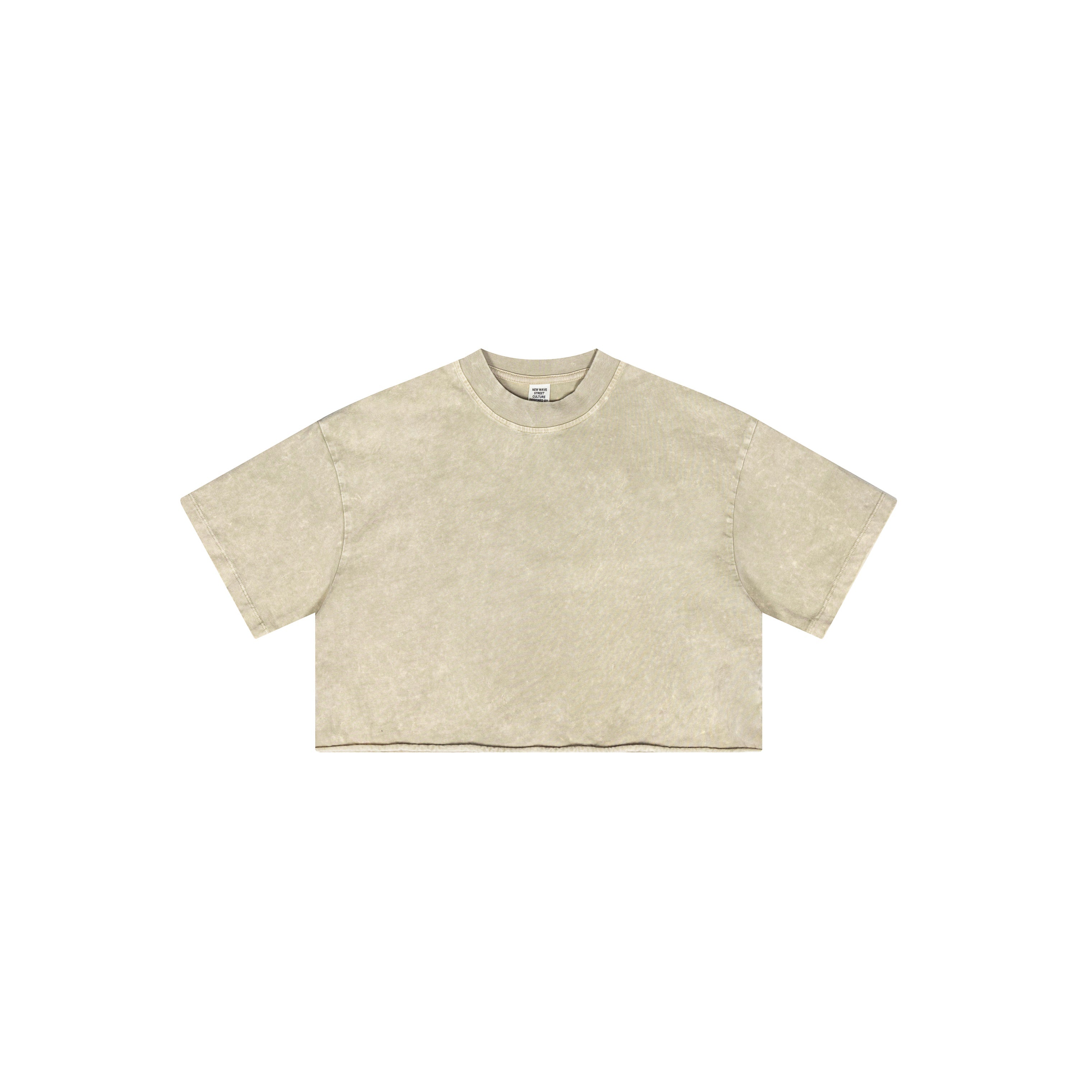 Frayed Edge Washed Baggy Crop Top-INNBLAC Fashion Apparel