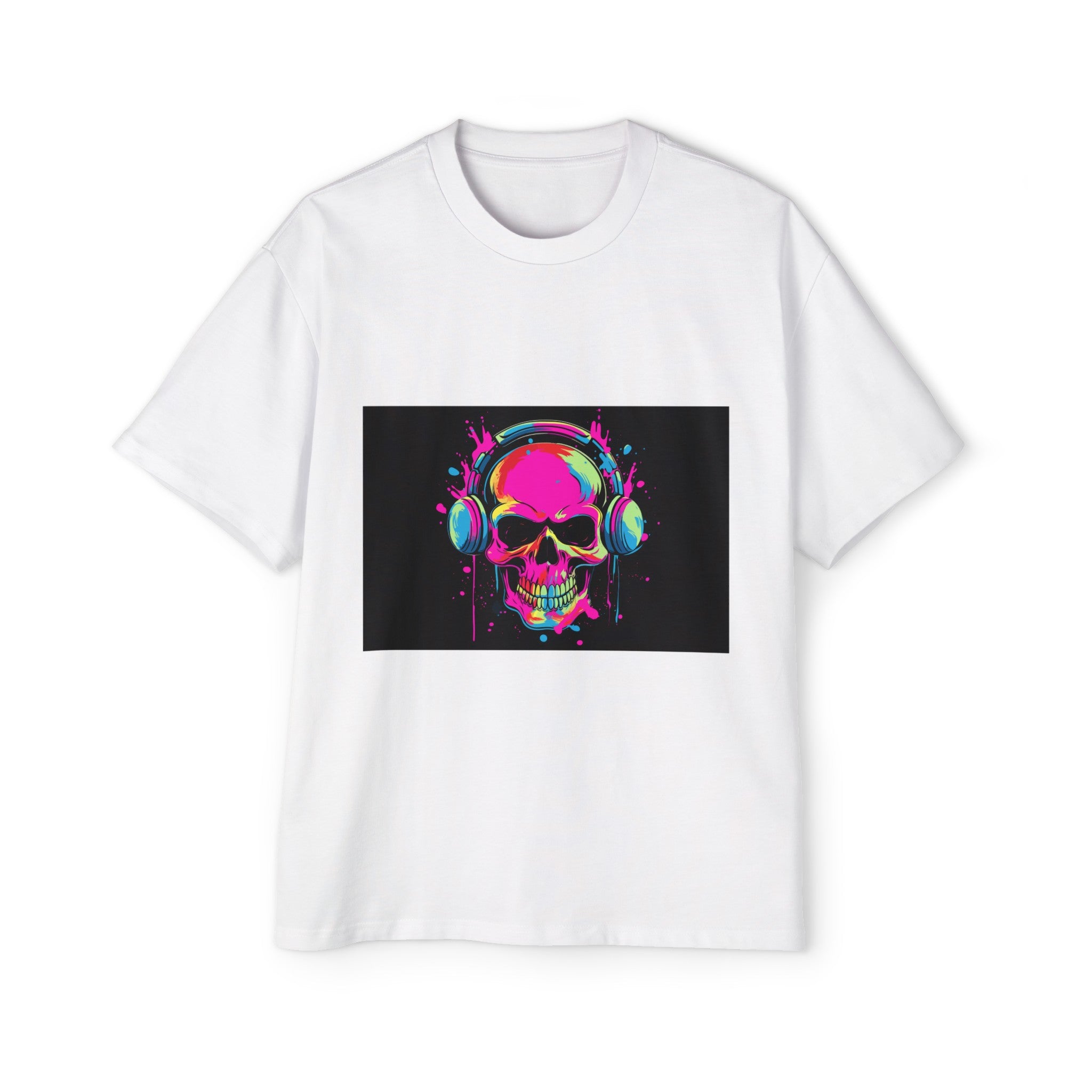 Hip Hop Skull With Headphones Graphic Tee-INNBLAC Fashion Apparel