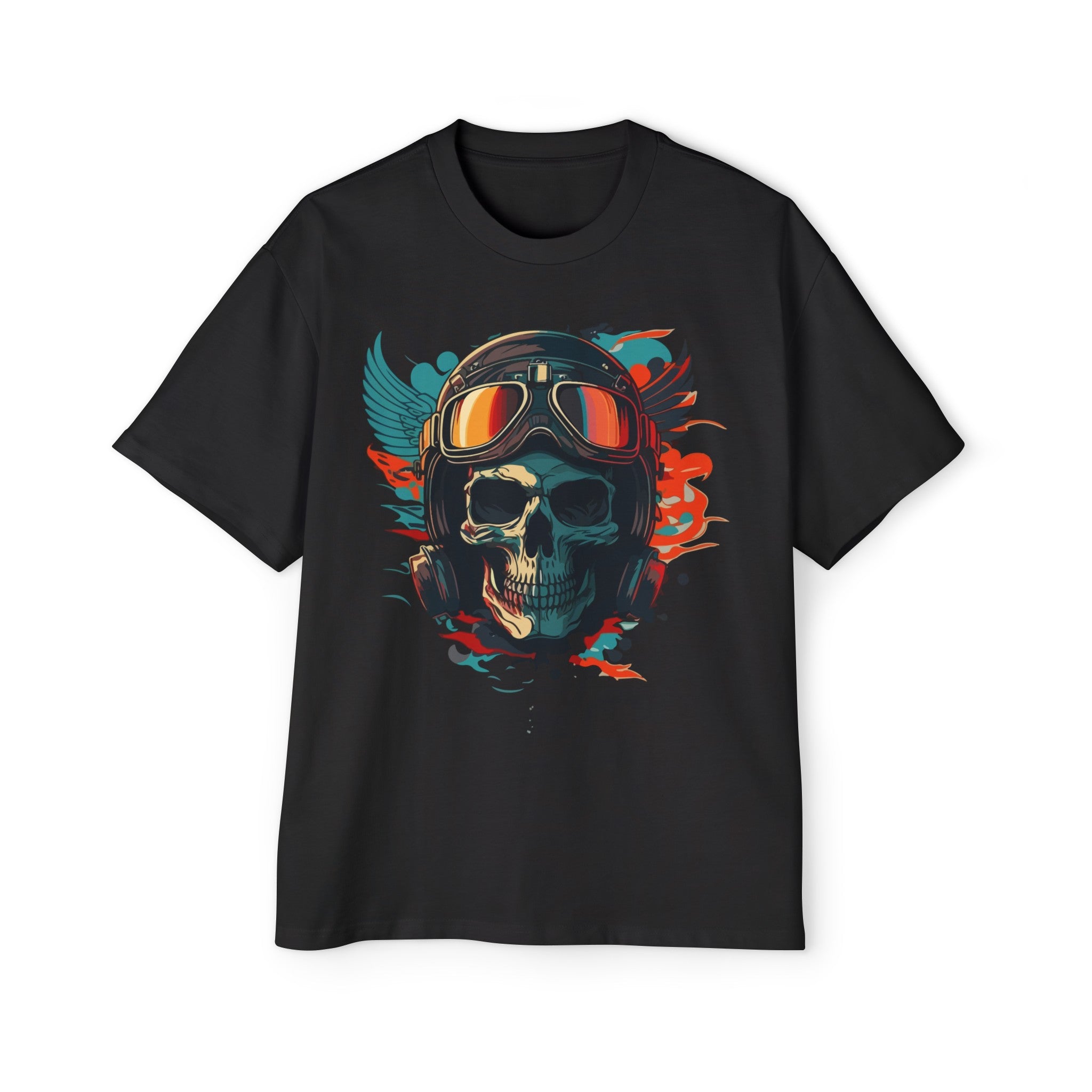 Skull Biker Graphic Tee-INNBLAC Fashion Apparel