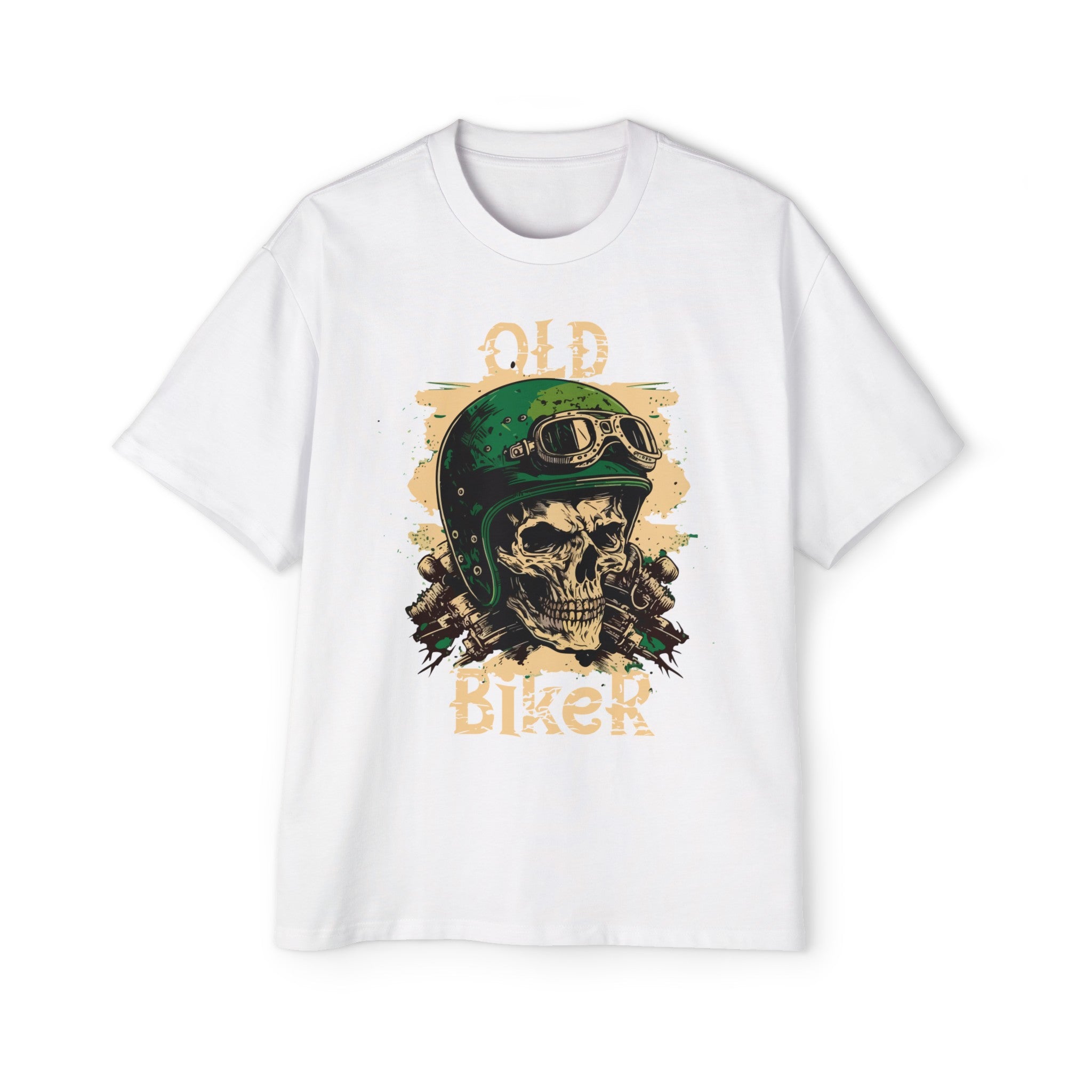 Skull Old Biker Graphic Tee-INNBLAC Fashion Apparel