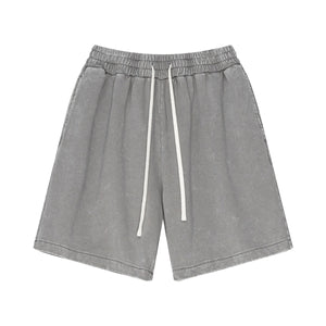 Vintage Wash Loose Fit Jogger Shorts-INNBLAC Fashion Apparel