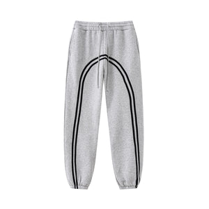 Arc Stripe Thick Baggy Joggers-INNBLAC Fashion Apparel