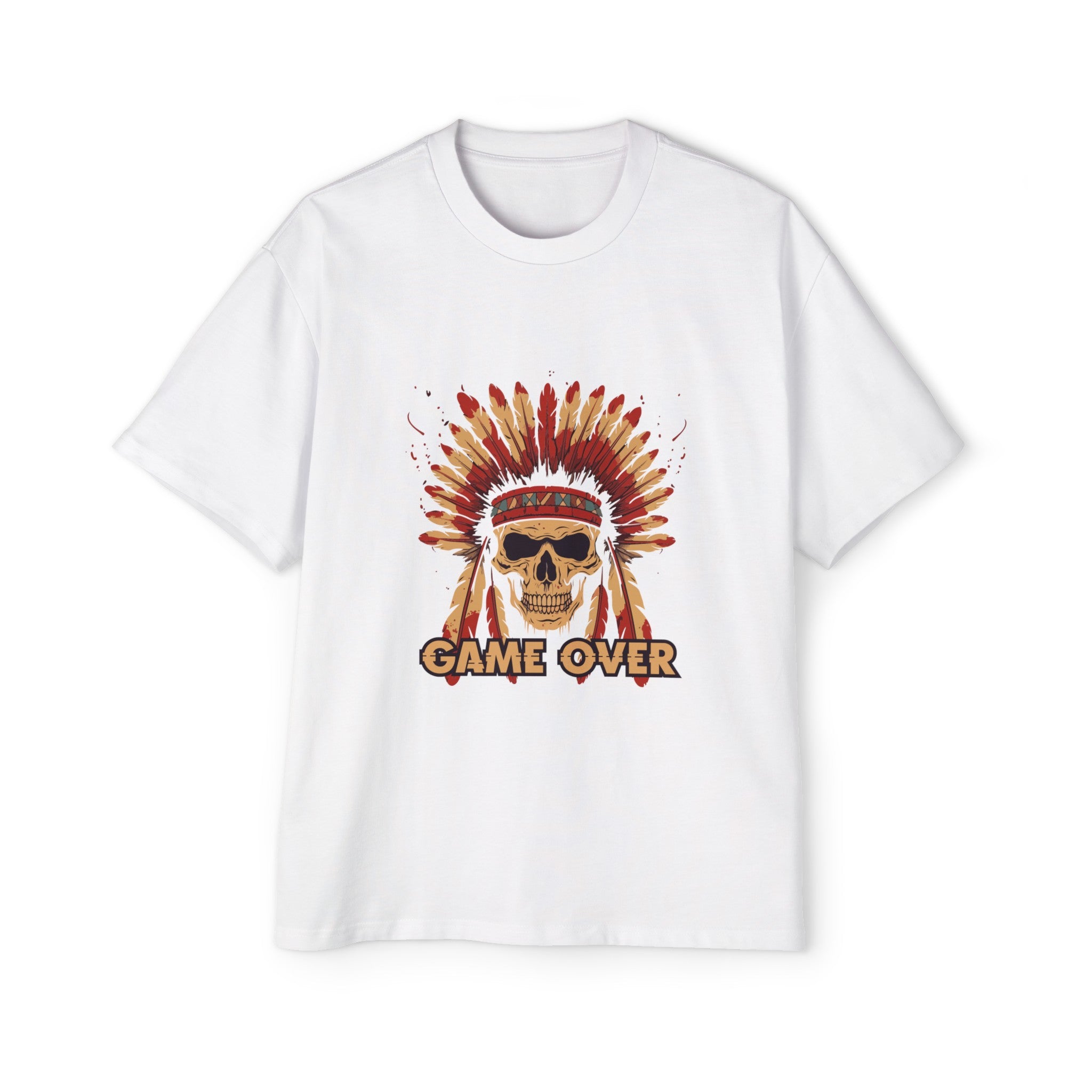 Indian Chief Skull Graphic Tee-INNBLAC Fashion Apparel