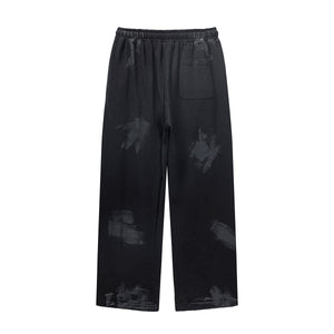 Drawstring Paint Distressed Trousers-INNBLAC Fashion Apparel