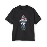 American Football Bear Riding Minicycle Graphic Tee-INNBLAC Fashion Apparel