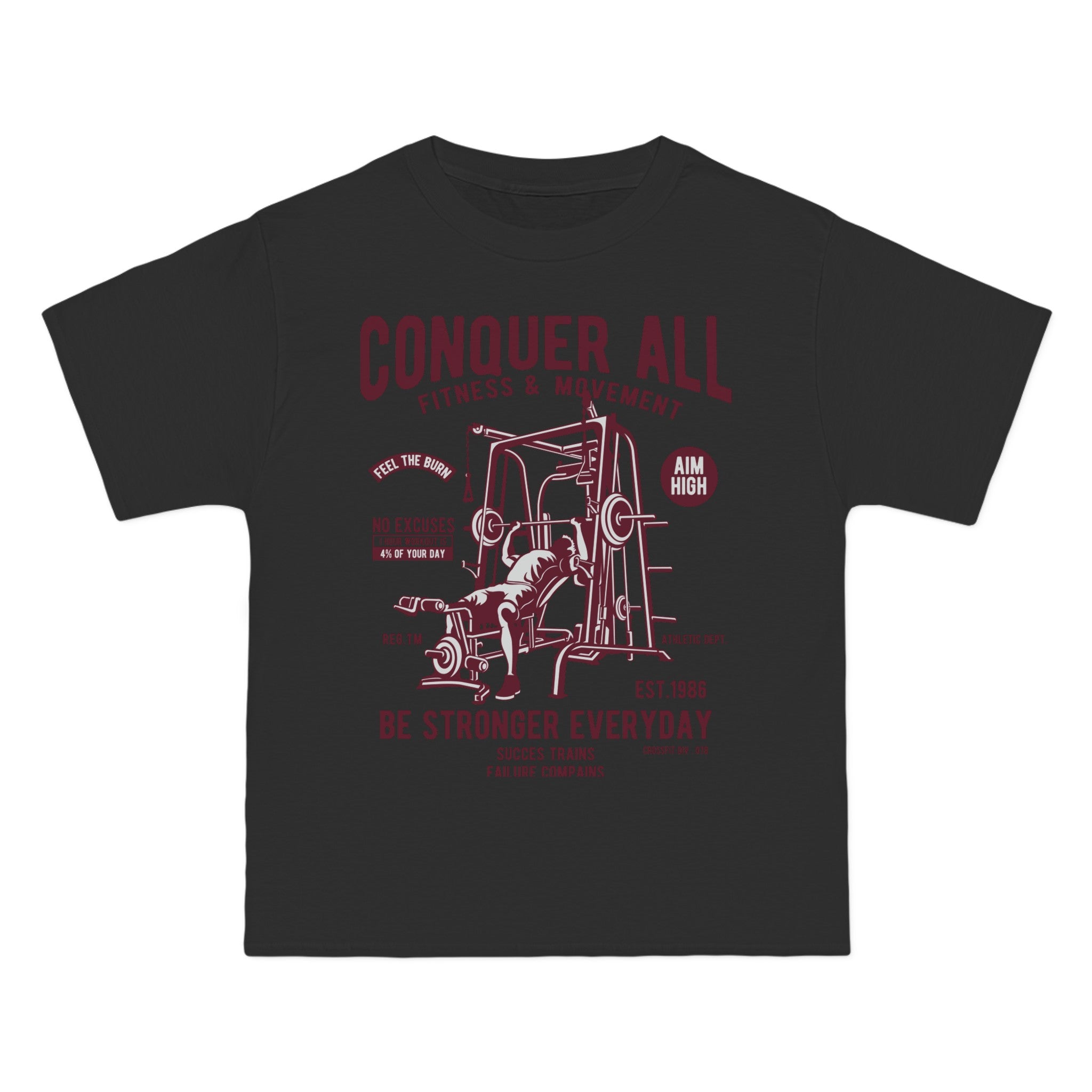 Conquer All Fitness Retro Graphic Tee-INNBLAC Fashion Apparel