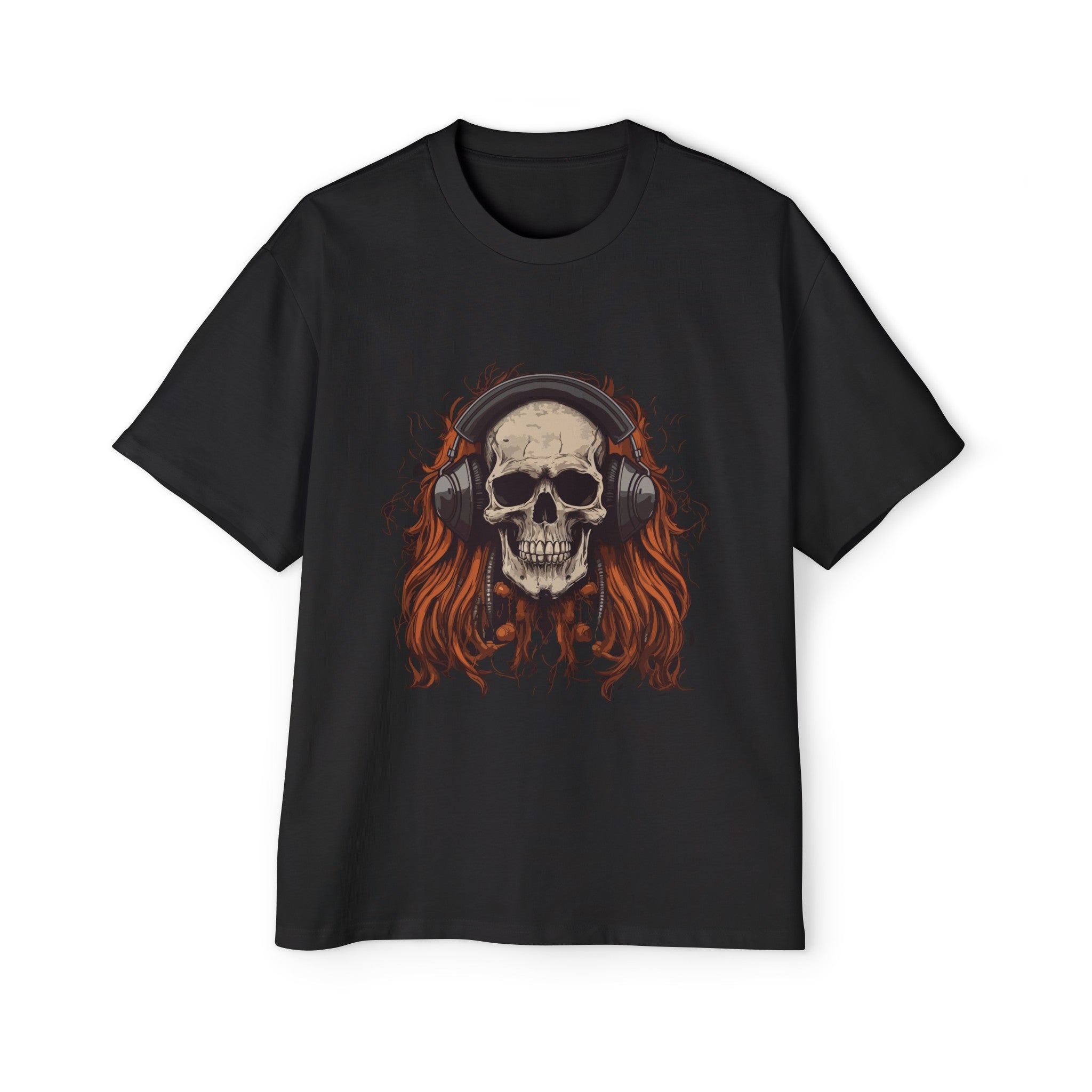 Music Lover Skull Graphic Tee-INNBLAC Fashion Apparel