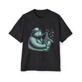 Bear Playing Saxophone Graphic Tee-INNBLAC Fashion Apparel