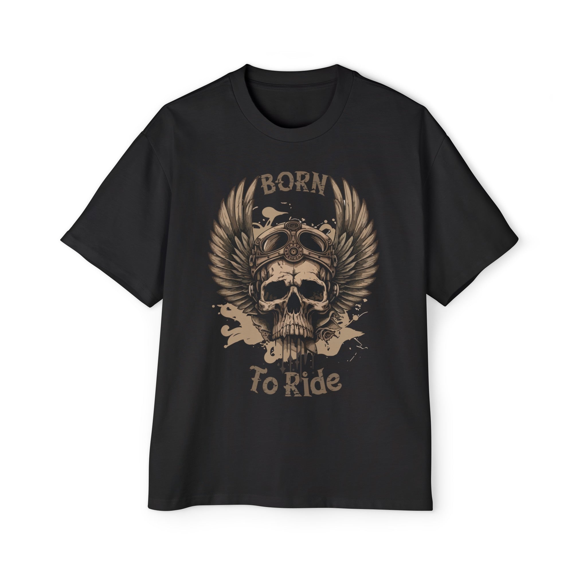 Born To Ride Skull Graphic Tee-INNBLAC Fashion Apparel