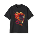 Skull Flame Rider Graphic Tee-INNBLAC Fashion Apparel