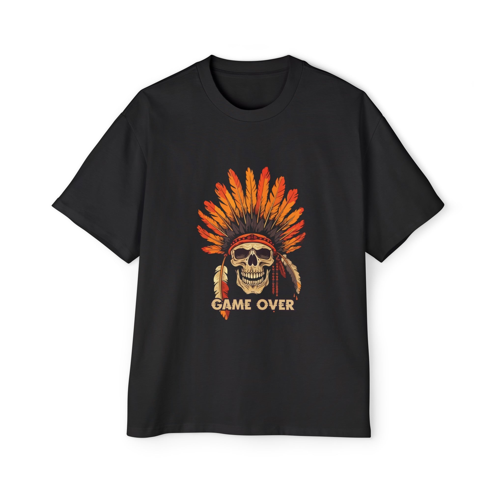 Indian Chief Skull Graphic Tee-INNBLAC Fashion Apparel