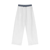 Double Waistband Baggy Trousers