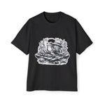 Frogs Reading On Bamboo Raft Graphic Tee-INNBLAC Fashion Apparel