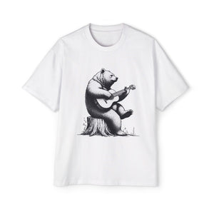 Bear Playing Guitar Graphic Tee-INNBLAC Fashion Apparel