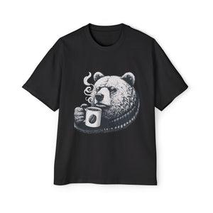 Bear With Hot Coffee Cup Graphic Tee-INNBLAC Fashion Apparel