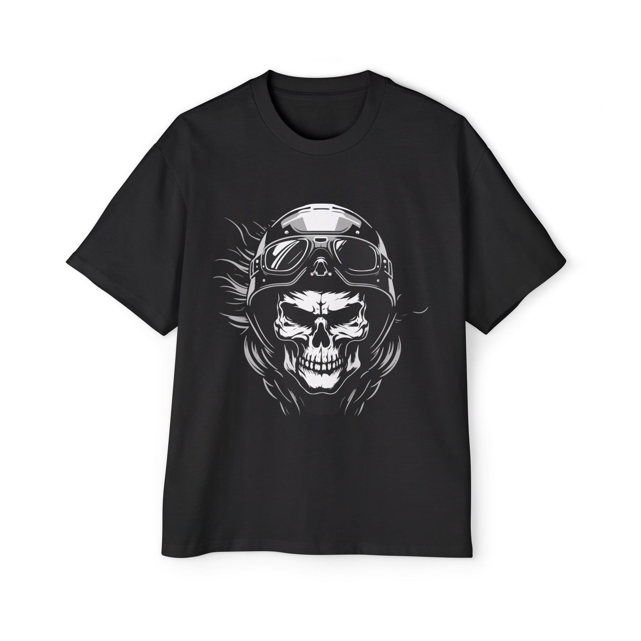 Skull Biker Graphic Tee-INNBLAC Fashion Apparel