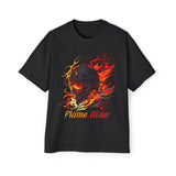 Skull Flame Rider Graphic Tee-INNBLAC Fashion Apparel