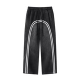 Arc Stripe Thick Baggy Sweatpants-INNBLAC Fashion Apparel