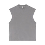 Sleeveless Raw Edge Reverse Tee 8oz