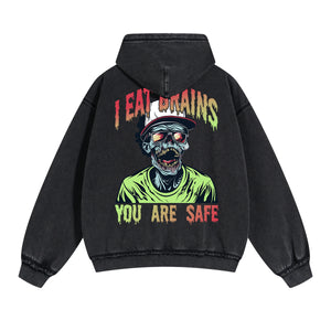 Zombies Graphic Double Slider Zip Hoodie-INNBLAC Fashion Apparel