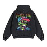 Zombies Graphic Double Slider Zip Hoodie-INNBLAC Fashion Apparel