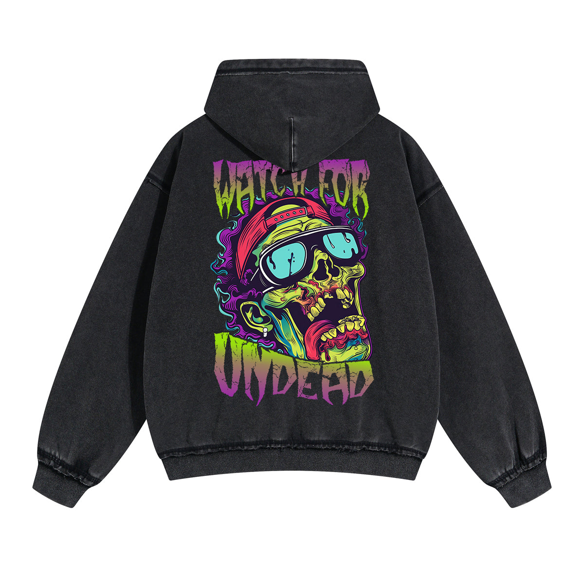 Zombies Graphic Double Slider Zip Hoodie-INNBLAC Fashion Apparel