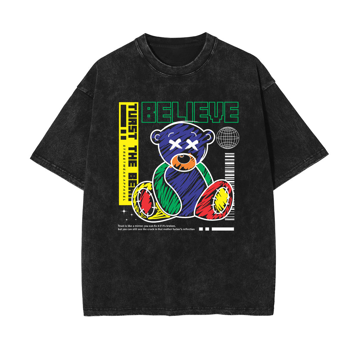 Bear Doll Urban Streetwear Graffiti Tee-INNBLAC Fashion Apparel