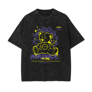 Bear Doll Urban Streetwear Graffiti Tee-INNBLAC Fashion Apparel