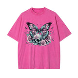 Gothic Butterfly Skull Art Graphic Tee-INNBLAC Fashion Apparel