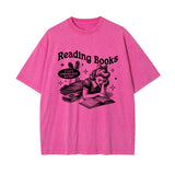 Retro Lady Reading Graphic Tee-INNBLAC Fashion Apparel